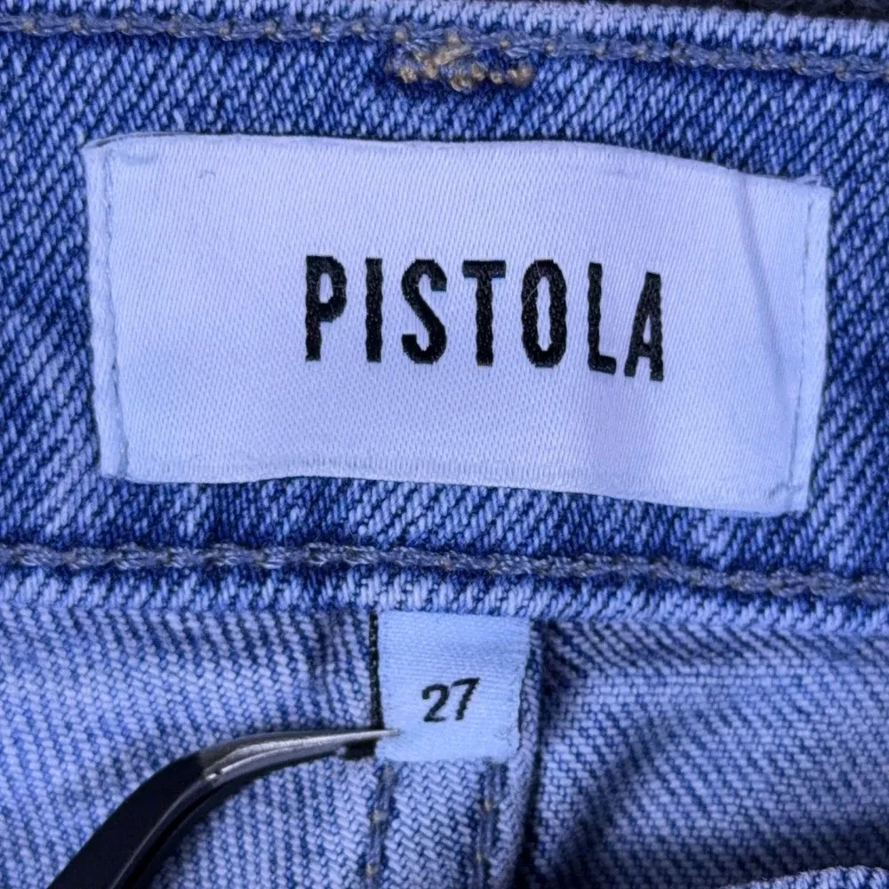 Pistola Womens High Rise Wide Leg Raw Hem Jeans Blue Denim Size 27